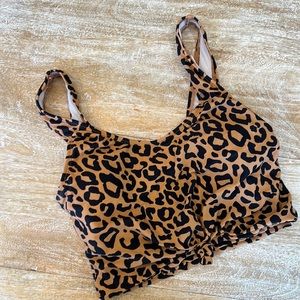 Coral reef bikini top leopard small